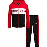 Reebok Boys Sweatsuit Set - 2 Piece Athletic Fleece Joggers Set with Zip Up Hoodie Sweatshirt and Active Boys Sweatpants