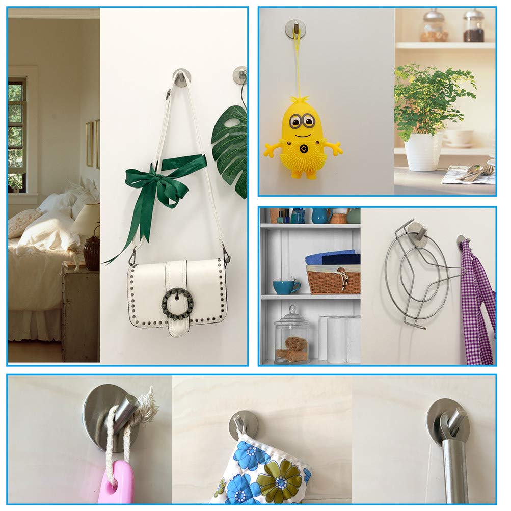 paquete de 4 Adhesive Hook gancho adhesivo Acero inoxidable Pesado