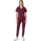 Jaanuu UltraSOFT Essential Comfort Women’s 6-Pocket Scrub Set – Soft Stretch Fabric, Slim Fit, Adjustable Waist Scrub
