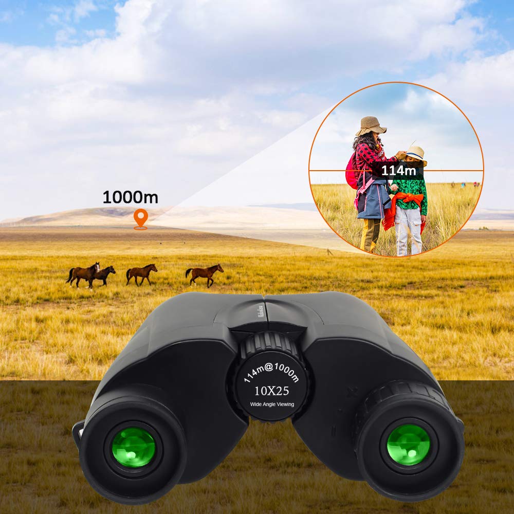 Compact Binoculars for Kids and Adults，Maluokasa 10x25 Night Vision Waterproof Lightweight Mini Telescope Portable for Bird Watching, Hiking, Traveling,Concerts and Sports Events