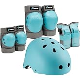 S SPOFINE Kids Bike Helmet, Toddler Helmet for Youth Adult, Knee Pad Elbow Pad Wrist Guard Protective Gear Set for Skateboard, Bike, Skating, Cycling