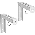 Mount-It! Projector Screen Wall Mount L-Brackets - Wall Hanging Bracket For Home Projector and Movie Screens, 6 inch Adjustable Mounting Hooks for Projection Screen, 1 Pair, White, 66 Lb Capacity Each