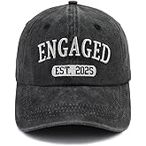 Bqenqhosd Est 2025 Engagement Gifts for Couples, Newly Engaged Hat, Adjustable Embroidered Cotton Men Women Baseball Cap