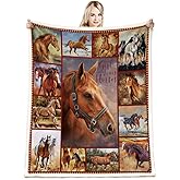 Horse Lover Blanket Gifts for Girls Birthday,Decor Soft Flannel Throw Blanket 50" x 60"