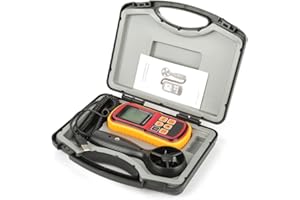 WALFRONT LCD Digital Anemometer Handheld Air Speed Tester Wind Velocity Temperature Meter