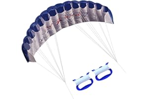 Stunt Kite, 55 Inch Dual Line Parafoil Kite with Flying Handle and 4.6ft Cord, Huge Parachute for Skydiving One Size