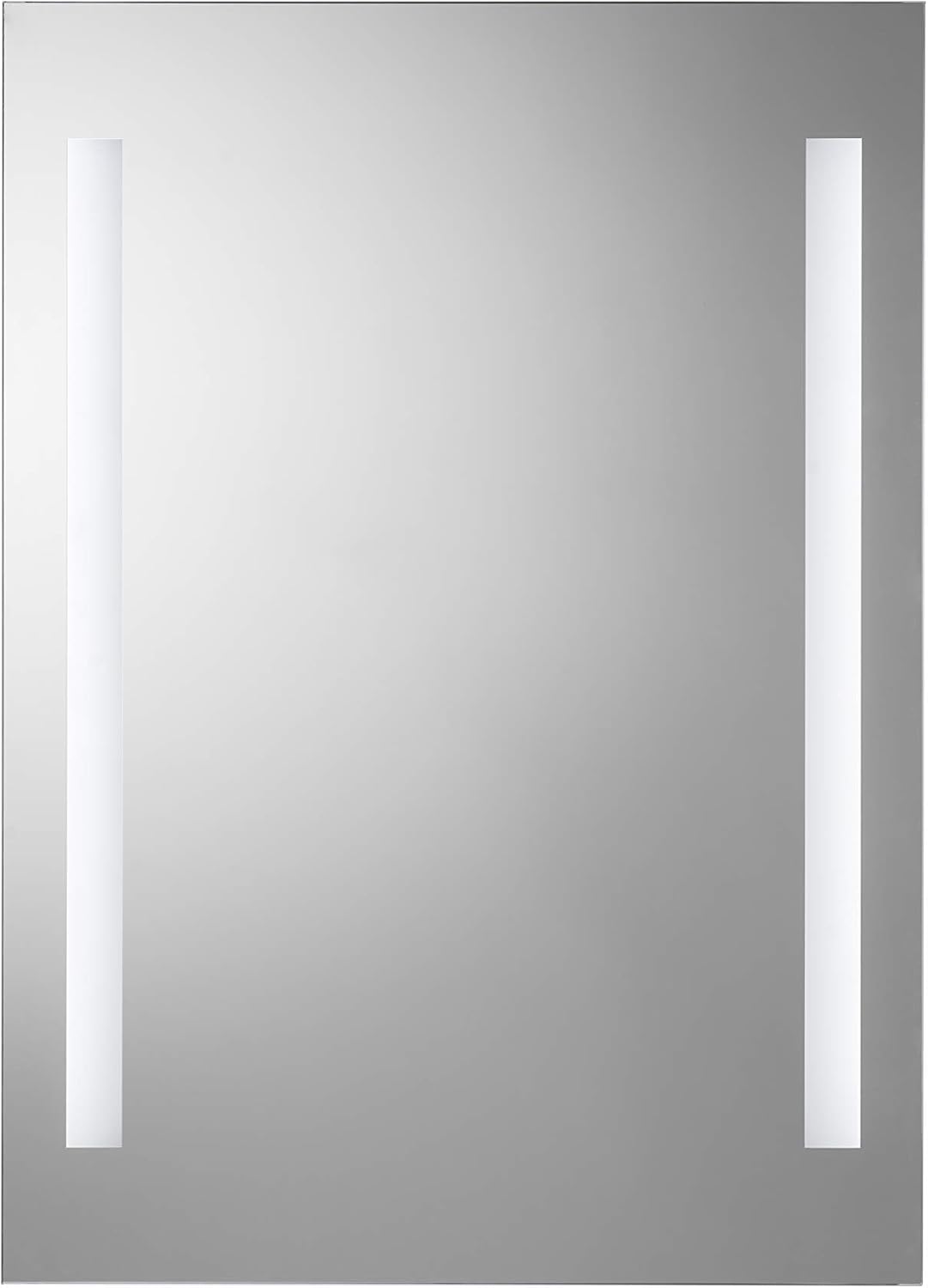Croydex Horton Bathroom Mirror with Lights, Easy to Install Bathroom LED mirror Battery Operated with All Fittings Included