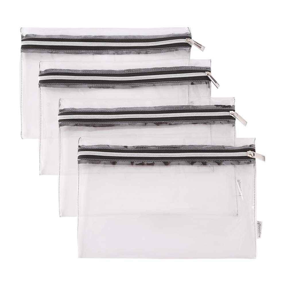 Augbunny Clear Vinyl Zipper Multi-purpose Waterproof School Office Home Supply Organizers Pouch Tool Bag 4-pack — image 1