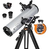 Celestron StarSense Explorer DX 130AZ Smartphone Guided Newtonian Telescope | Smartphone App Sky Navigation, Parabolic Reflector Telescope &amp; Premium Mount, DeepSky Viewing, Perfect for Backyard Astronomy