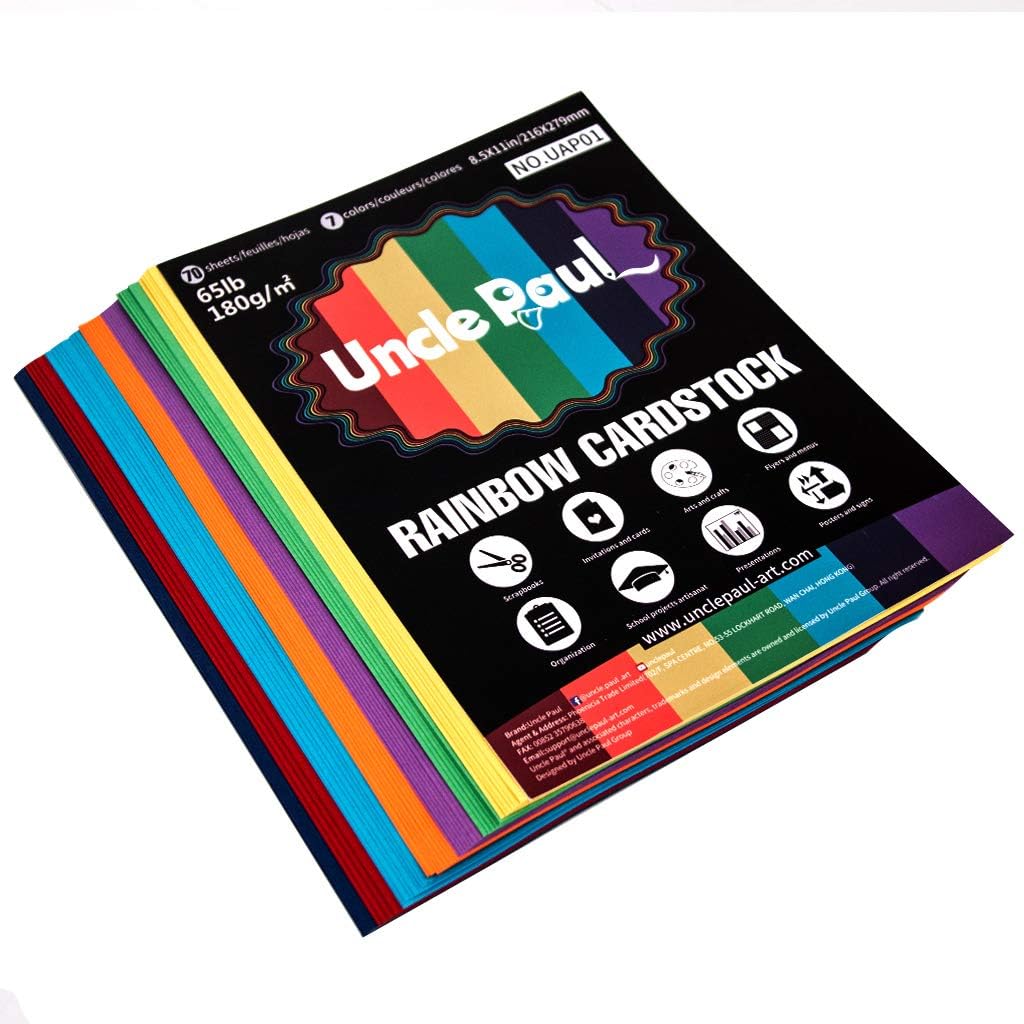 Colored Cardstock - 8.5 x 11 inch / 70 Sheets / 7 Colors Paper 65Ib 180g UAP01, 21.6x27.9cm/8.5 x 11 inch - Image 3