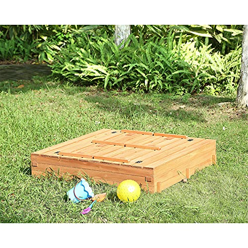 Kids Sandbox with Lid Sand Box for Kids Outdoor with Lid Cedar Wooden