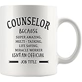 Panvola Counselor Because Miracle Worker Isn't An Official Job Title Mental Therapist School Guidance Teacher Ceramic Coffee Mug (11 oz)