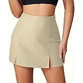 LIUWANCN Women’s Sexy Elegant High Waisted Bodycon Mini Shorts Casual Side Slit Skorts