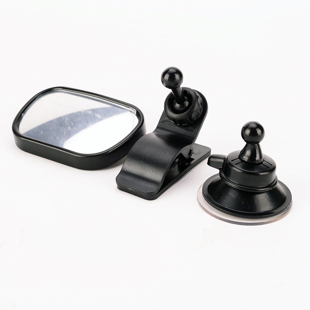 Baby Car Mirror - Rear View Baby Car Back Seat Mirror - Wide Convex Shatterproof Glass - Suction Cup on Windshield / Clip on Car Sun Visor