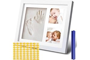 Baby Hand and Footprint Makers Kit, Keepsake Frame Clay Print Picture for Newborn Boys Girls Baby Footprint Kit w Letters, Me