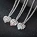 YeeQin Pack of 3 Big Middle Little Sister Sis Crystal Heart Pendant Necklace Women Girl Jewelry Gifts (Multicolored)