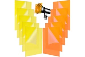 SIQINZONGWA (10 Pcs) Gel Light Filter, Yellow and Orange Transparent Color Lighting Gel Filter Correction Plastic Sheets 8.5 x 11 Inch for Film, Video, Photo, Stage