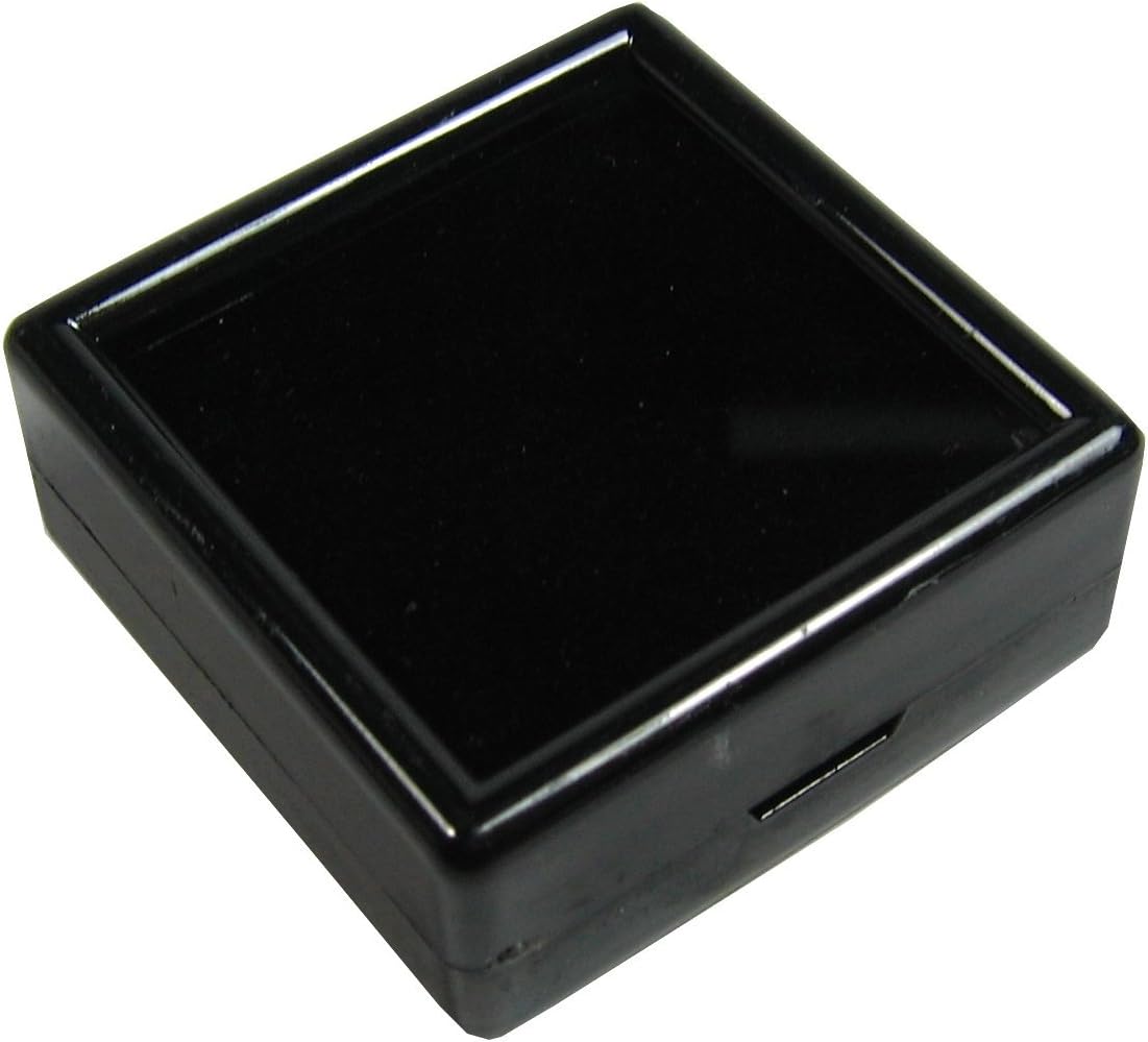 10 Pcs of 5x5 cm (1.96x1.96 Inch) Black Top Glass Display Box Gemstone Diamond CZ Stone Coin Jar