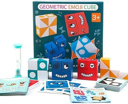 Amazon Co Jp 幾何学的な絵文字キューブ表現パズルビルディングブロックから論理的思考トレーニング 知的インテリジェンス教育モンテッソーリ学習ゲーム 子供向け B ホーム キッチン