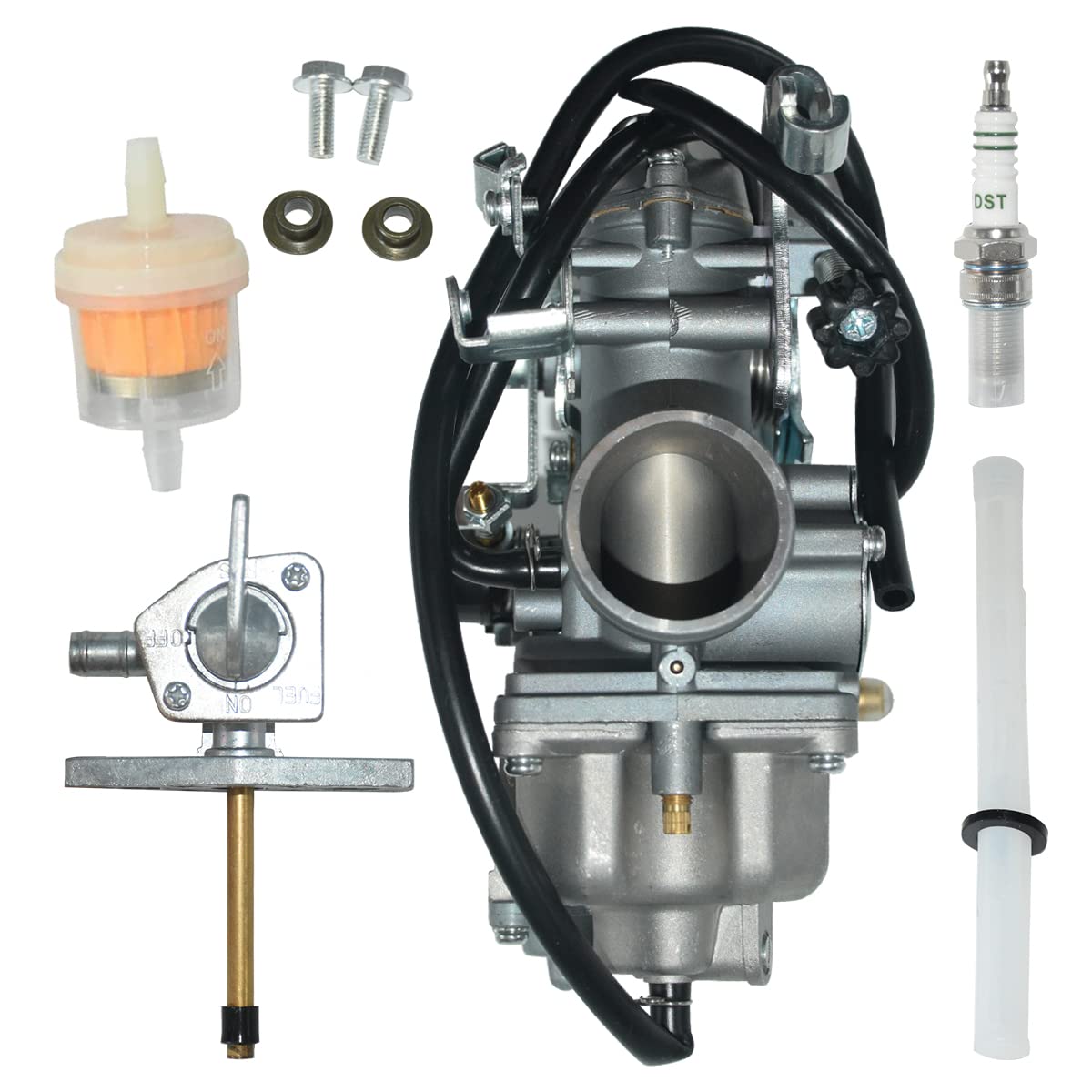 Photo 1 of Partman Carburetor Fit For Honda XR250R XR250 Carb with Fuel Valve Petcock and Spark Plug 1996-2004 Replace 16100-KCE-672 16100-KCE-651