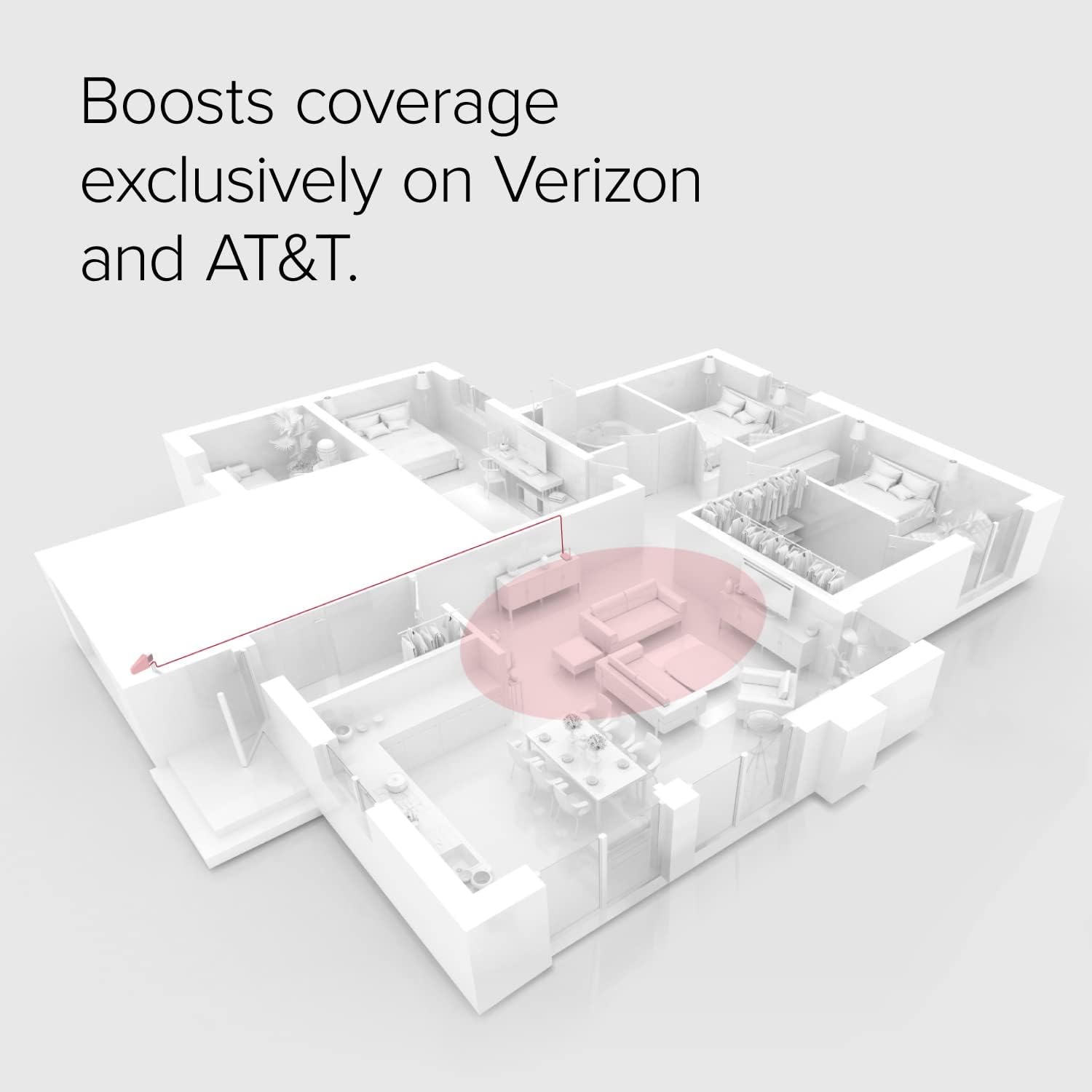 weBoost Home Studio Lite - Cell Phone Signal Booster for Verizon and AT&T only | Boosts 5G, 4G LTE up to 3,000 sq. ft | Made in the U.S. | FCC Approved (model 470165)