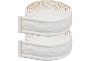 CRASPIRE 180" x 2" White 3D Peel Stick Foam Molding Trim Self Adhesive Stick Flexible Sticky Wall Edging Lines Baseboard Wall Base Moulding Trim for Wallpaper Border Mirror Border Hotel DIY Decor
