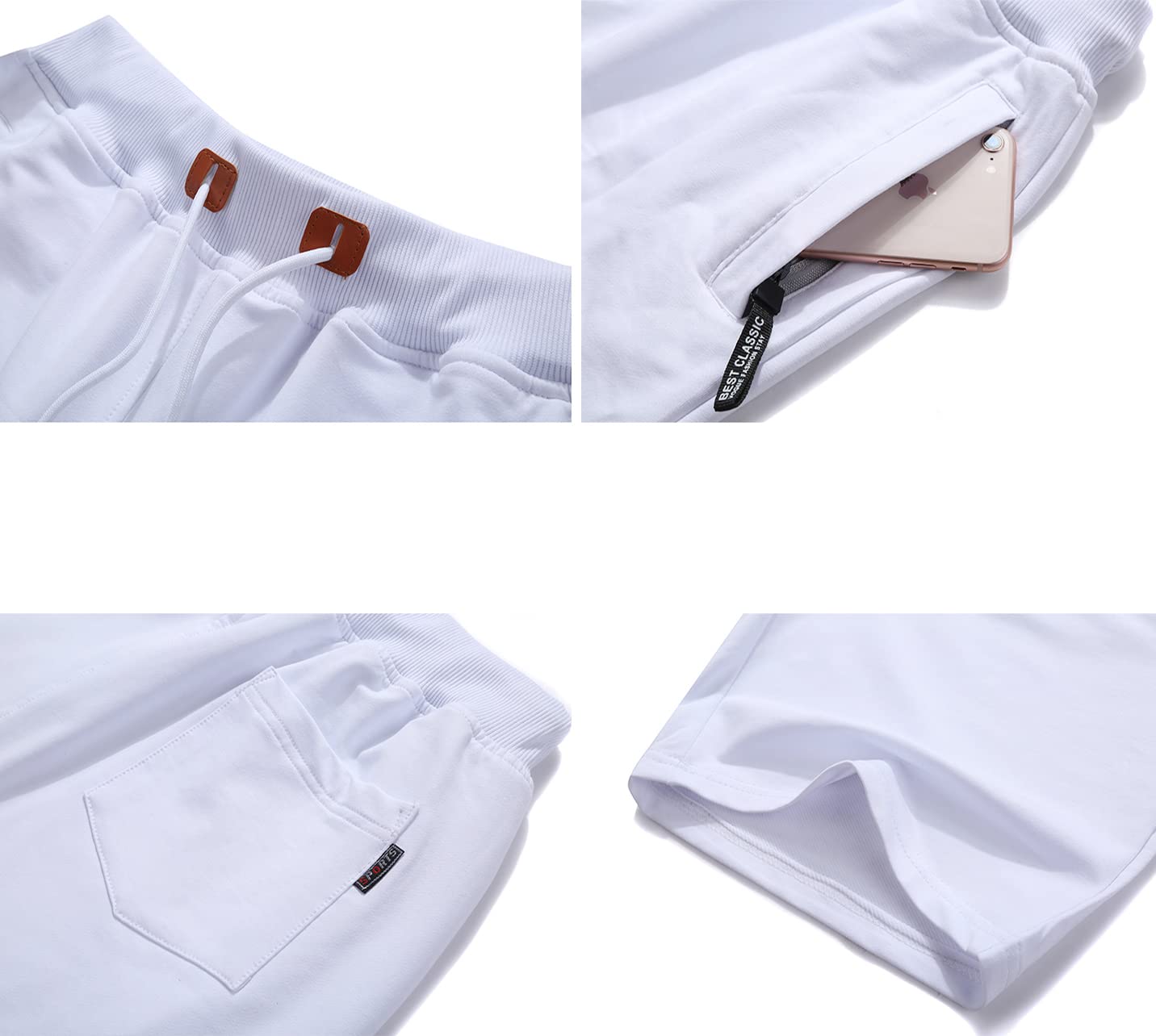 QPNGRP Mens Shorts Casual Drawstring Zipper Pockets Elastic Waist