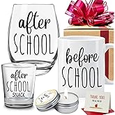 Teacher Appreciation Gift for Teachers Women, After Before Student Funny Mug Set Gift for Teacher, Teacher's Day Birthday School Start Gifts, Thank You & End of Year, Graduation Gifts, Back to School