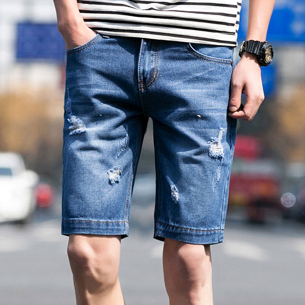 mens lightweight denim shorts