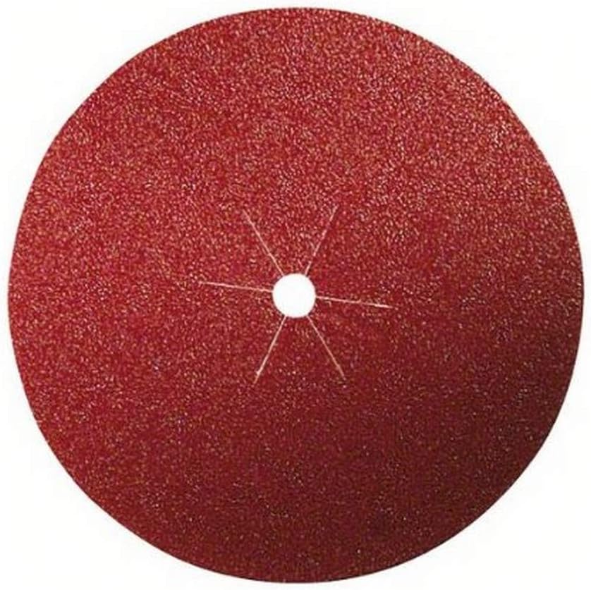 Bosch 2609256B49 DIY Paper Sanding Disc for Support Plate ø 125 mm G60 Unperforated Clamped (5), Red, Grain 60