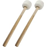 Moicstiy Bass Drum Mallet, 2Pcs, 13.4 Inch, Beige | Wool Felt Head, Anti-slip, Bass Percussion Sticks, For Drums Snare Drums