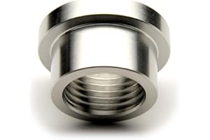 ADAPTORMOUNT 1/2" NPT Stainless Steel 304 Female Threaded Stepped Weld Bung Mounting Fitting (OD 1.0") with Top Head (OD 1.2")