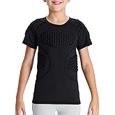 DEVOROPA Youth Boys Padded Football Shirt Baseball Lacrosse Compression Undershirt Chest Rib Heart Shoulder Protector Gear