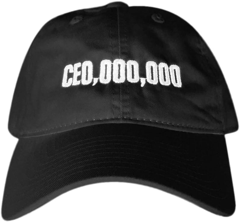 CEO Millionaires $CE0,000,000 Baseball Cap (OSFA, Black/White)