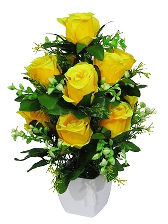 Buy Emani Artificial Flower Pot With Flower Flower Vase For Home