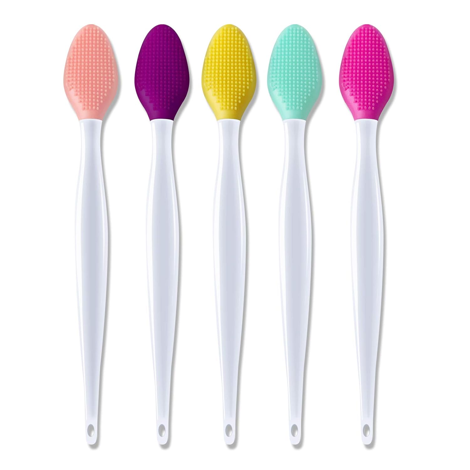Lip Brush Exfoliating,DoubleSided Silicone Lip Scrub Brush Applicator Wand Tool for