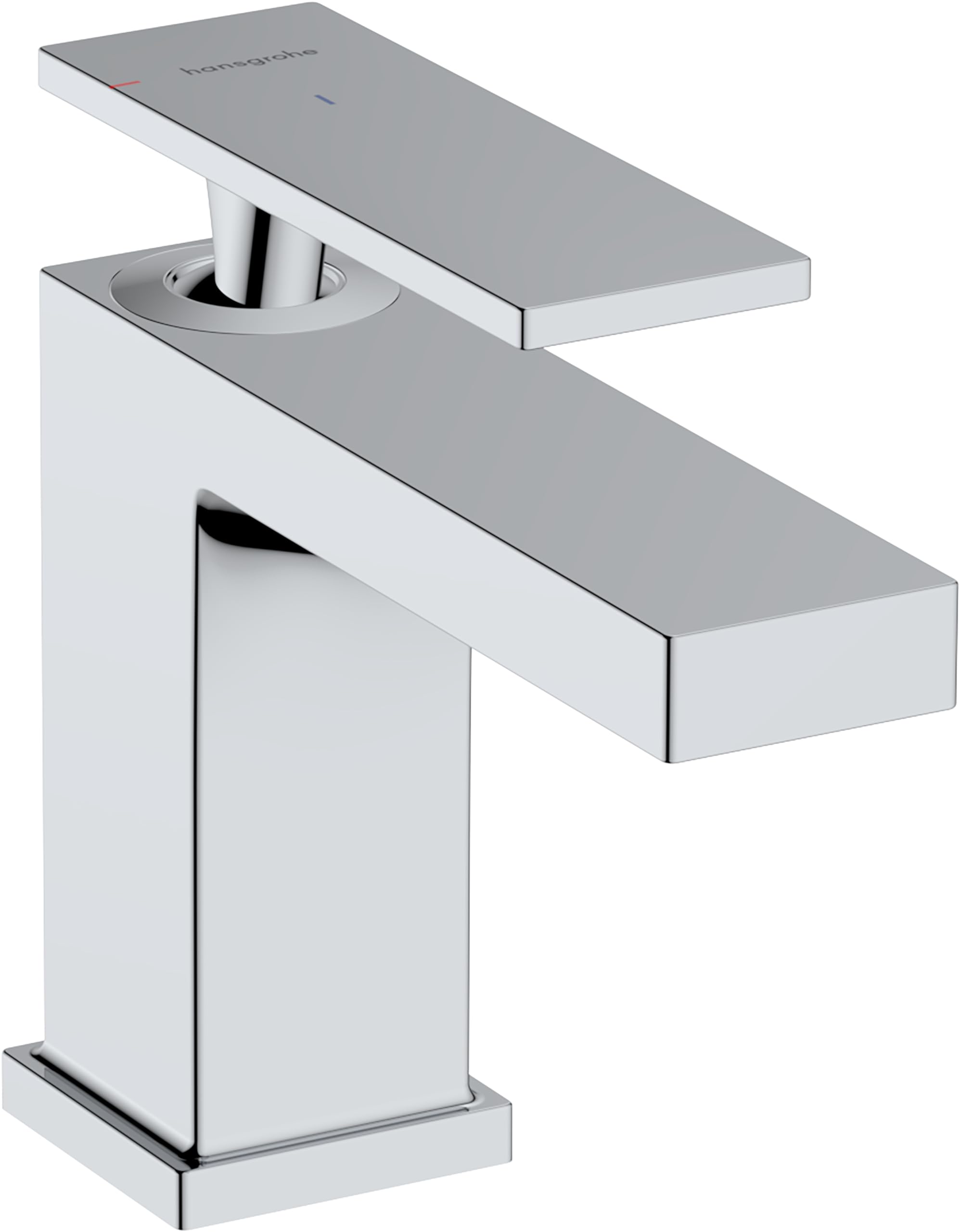 hansgrohe Tecturis E - bathroom tap without waste, energy-saving (CoolStart), bathroom sink tap with spout height 80 mm, basin mixer tap water-saving (EcoSmart+), chrome, 73001000