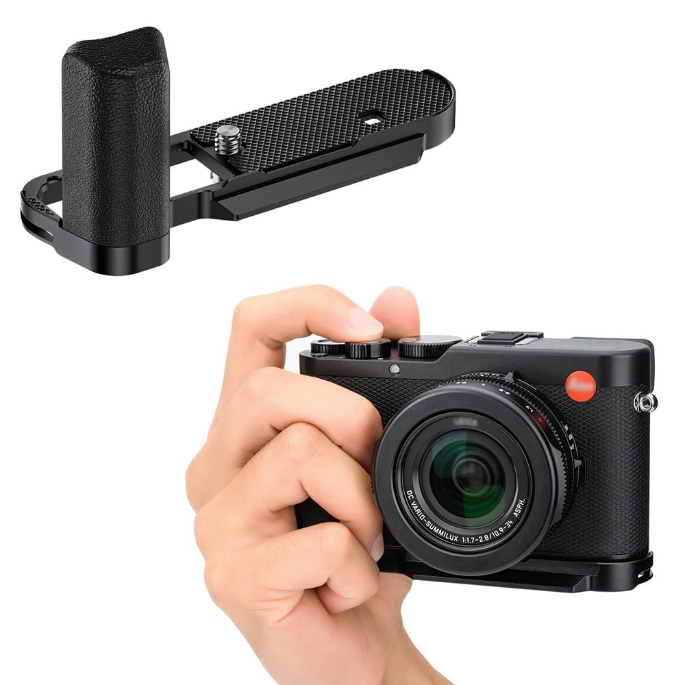 JJC Metal Hand Grip Compatible with Leica D-LUX8 Camera with Arca Swiss Type Quick Release Design Enhance Hand-held Feeling for Youtuber Vlogger Video Recording