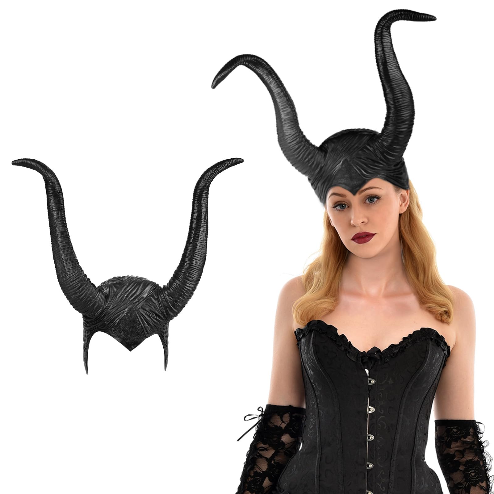 AYBUY Witches Costume Witch Headband, Women Gothic Horns Black Evil Witch Headband, Halloween Costume Devil Girls, Witch for Cosplay Fancy Dress Accessories
