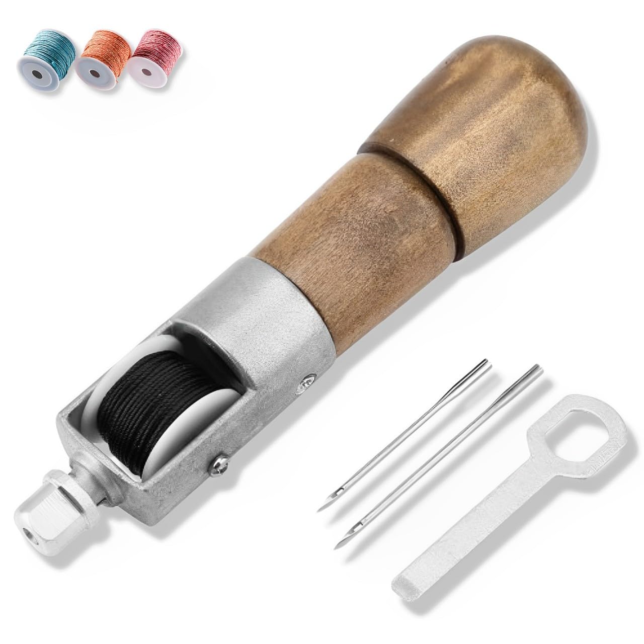 Speedy Stitcher Sewing Awl Kit,Sewing Awl Tool Kit with 2 Needles,Leather Stitching Awl,Speedy Stitcher Sewing Awl, Fabric Sewing Awl and Fabric Leather Craft Tool