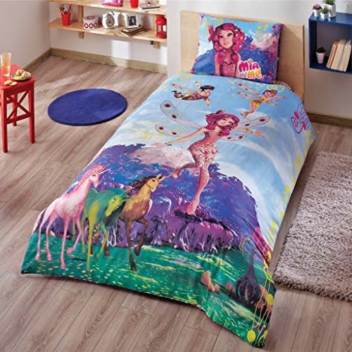 COMFORTER SET Mia and Me Fairy Girl's Kid's Single / Twin Size Comforter Cover Set+++White Microfiber Comforter(Look 2.Image)Kids Bedding 4 Pcs