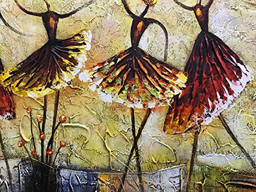 Metuu Oil Paintings, Ballet Dancer Girl Paintings Modern Home Decor Wall Art Painting Wood Inside Framed Hanging Wall Decoration Abstract Painting Ready to hang 24x36inch