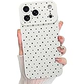 KANGHAR Compatible with iPhone 17 Pro Max Case 2025, Silicone Spot Cute Pattern, Camera Protection Soft Slim Phone Cover for Girls Women -White