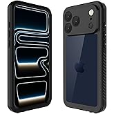 Lanenas for iPhone 17 Pro Max Case Waterproof Case with Built-in Screen Protector, Full Body Dustproof Shockproof Heavy Duty Tough Rugged Phone Protective Cover for iPhone 17 Pro Max 6.9inch Black