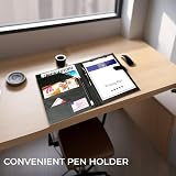 H&S A4 Clipboard Folder Conference Padfolio PU Leather with Pad Pen Holder view 6