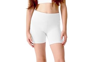 SKIDREAM Girls 4'' High Waisted Biker Shorts, Stretchy Athletic Running Workout Shorts for Teen Kids