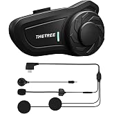 THETREE X2 Motorcycle Bluetooth Headset Helmet Intercom Music Clear Calls | Qualcomm Bluetooth 5.4, 2-Way Intercom, CVC 12 Noise Reduction, Music Sharing &amp; 40mm Stereo Speakers IP67 Waterproof