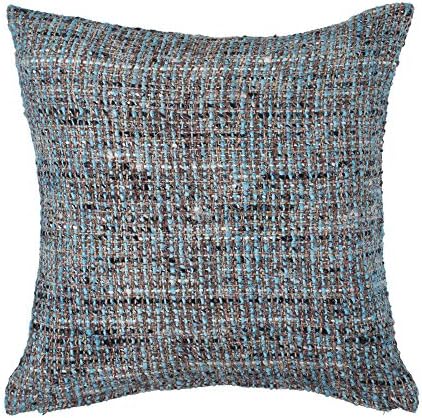 1001 Cushions WYATT STEEL BLUE 18"X18" Hand Woven Stripe Pattern Cotton Cushion Cover