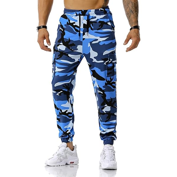 Trvo BLUE CAMO FUR POCKET SWEAT PANTS BAPE Blue camo Tiger sweat