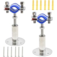 UOIENRT 2Pcs 3/4 Inch Wall Mount Ceiling Mount Pipe Supports, Stainless Steel Adjustable Pipe Bracket Clamp Pipe Strap, Ring 